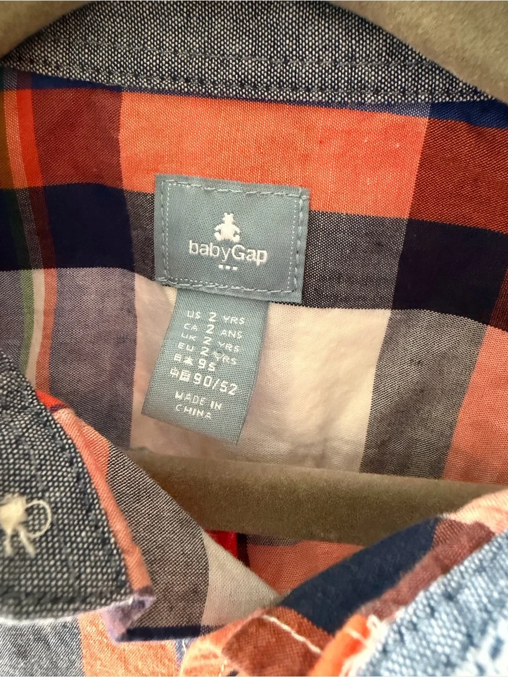 Baby Gap Plaid Button-Down Shirt | Size 12–18 Months | Excellent Used Condition